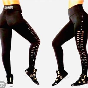 Zumba Swarovski Crystal Slashed Leggings